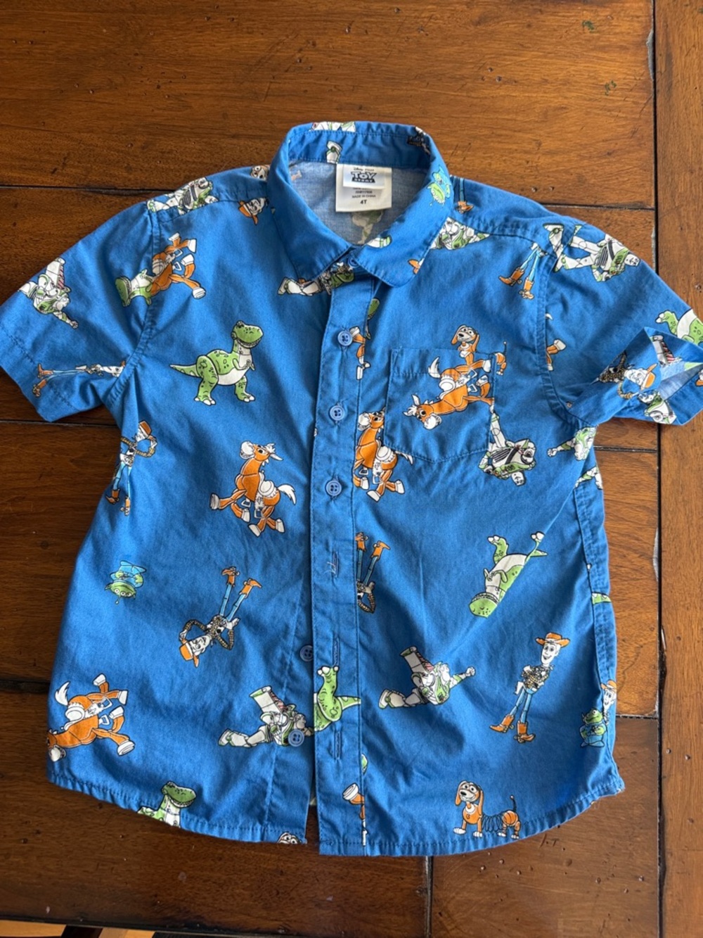 Disney Pixar Blue Toy Story Short-Sleeve Button-Down Shirt Size 4T
